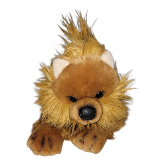 Animal Alley 2000 Realistic Dog Plush 12"Puppy Bean Bag Pomeranian Brown Stuff
